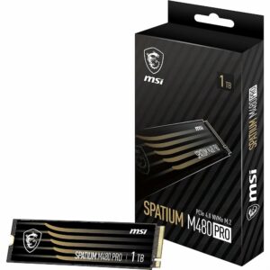 MSI SPATIUM M480 PRO Gen4 NVMe M.2 SSD 1000Go – Jusqu'à 7400 MB/s