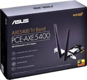 ASUS AXE5400 Tri-Band – Carte Réseau Wi-Fi 6E AX5400 & Bluetooth 5.2